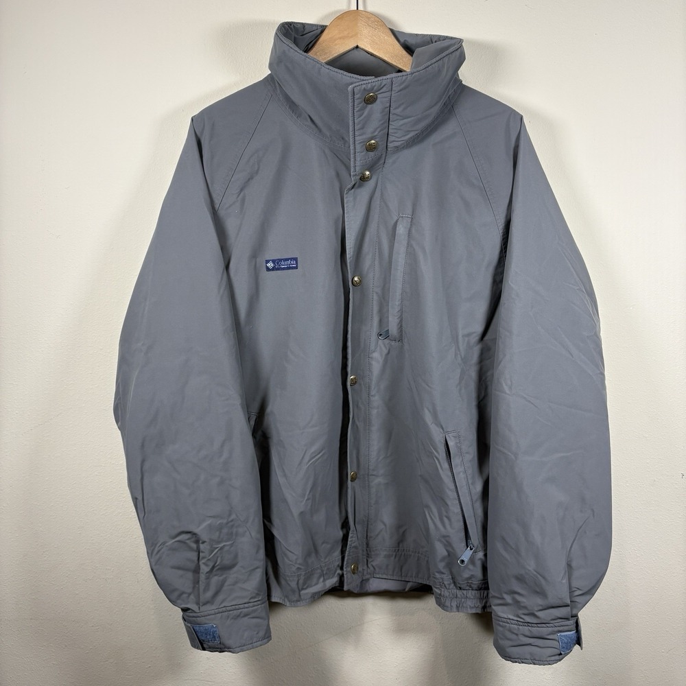 Vtg 80s Columbia Gore-Tex Jacket Mens XL Gray USA Made Shell Waterproof Gorpcore